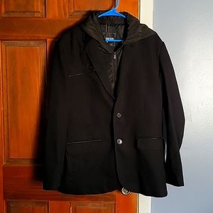 Express mens slim photographer hooded blazer